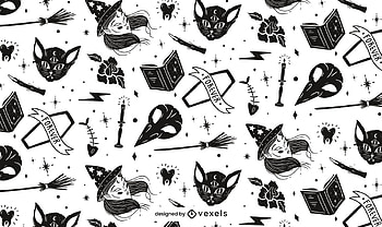 Pattern, halloween, white, black, texture, vexels HD wallpaper