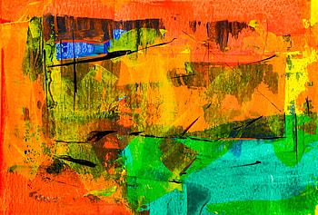 Abstract, colorful, orange-green theme, painting HD wallpaper