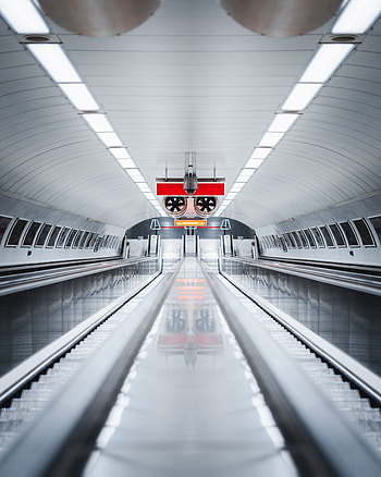 Interior, Miscellanea, Miscellaneous, Illumination, Lighting, Tunnel, Metro, Subway, Escalator HD phone wallpaper