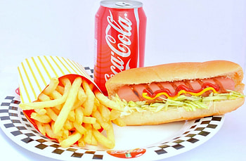 hotdog and fries, coca cola, hotdog, fries, plate HD wallpaper