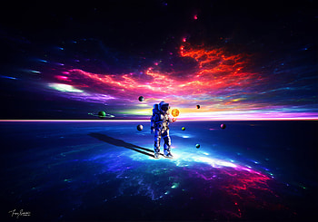 Lost Alone Astronaut, astronaut, space, artist, artwork, digital-art HD wallpaper