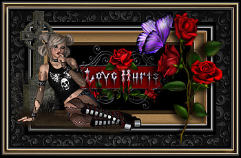 'Sometimes Love Just Enough', cross, skull, digital art, dress, 3D and CG, abstract, butterfly, animals, butterfly designs, female, gothic, roses, attractions in dreams, love hurts, weird things people wear, characters, creative pre-made, 3-Dimensional art, love four seasons, pretty, love, red roses, flowers, lovely, hair HD wallpaper