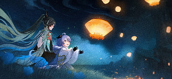 Genshin Impact Lantern Rite: Ganyu & Xianyun Celebration, Xianyun (Genshin Impact), Ganyu (Genshin Impact), Lantern Rite (Genshin Impact), Genshin Impact HD wallpaper