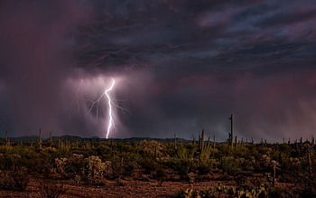Nature, Cactuses, Lightning, Desert, Element, Discharge HD wallpaper