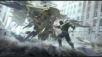 The Avengers Leviathan Vs Hulk, avengers, hulk, artwork, artist, artstation HD wallpaper