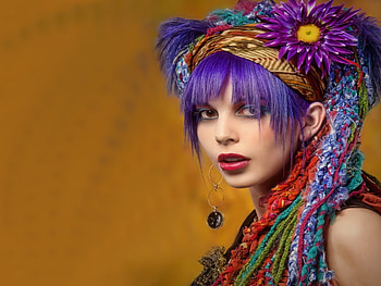 Colors, colored, look, she, woman, beauty, female HD wallpaper