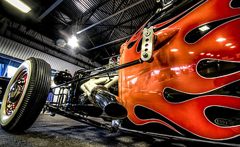 hot rod rat car classic engine machine turbine fire flame HD wallpaper
