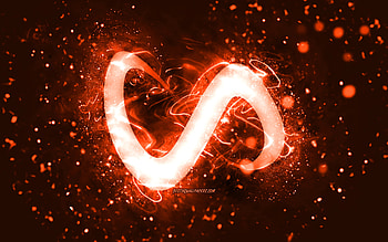 DJ Snake orange logo, , Norwegian DJs, orange neon lights, creative, orange abstract background, William Sami Etienne Grigahcine, DJ Snake logo, music stars, DJ Snake HD wallpaper