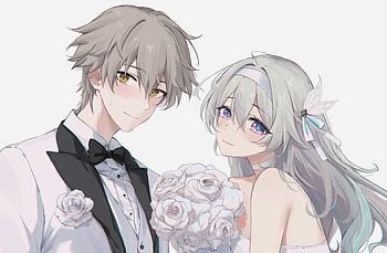 Firefly & Caelus – Honkai: Star Rail Elegance, Firefly (Honkai: Star Rail), Caelus (Honkai: Star Rail), Honkai: Star Rail HD wallpaper