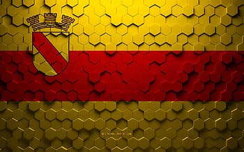 Flag of Baden Baden, honeycomb art, Baden Baden hexagons flag, Baden Baden, 3d hexagons art, Baden Baden flag HD wallpaper