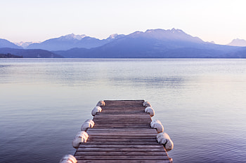Nature, Mountains, Sea, Shore, Bank, Pier HD wallpaper