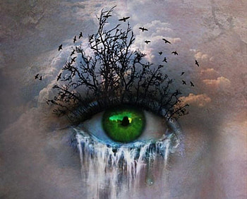 THE WEEPING EYE, illusion, fantasy, hop, green, cool, eye HD wallpaper