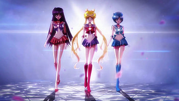 Mars / Moon / Mercury, blond hair, blonde, purple hair, sailormoon, sailor mercury, nice, shining, petals, flower, short hair, blonde hair, female, sexy, sweet, twintail, hot, blue hair, girl, anime girl, anime, fantasy, pretty, sailor moon, twin tail, lovely, glowing, beauty, twintails, blond, magic, walking, sailor mars, beautiful HD wallpaper