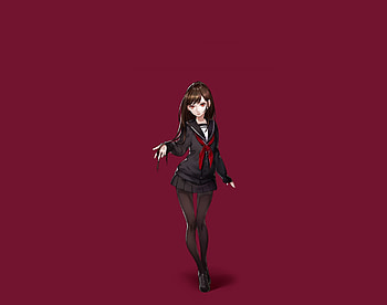 Black uniform, school dress, anime girl, original HD wallpaper