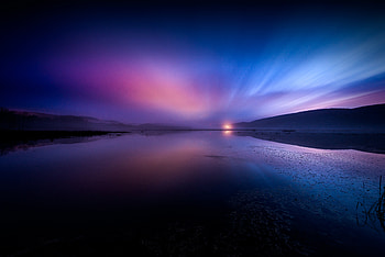 Landscape graphy Of Body Of Water Under Dramatic Sky, landscape, minimalism, sky, nature HD wallpaper