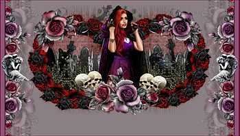 GOTHIC VAMPIRE, GOTHIC, COLORFUL, SKULLS, ROSES, VAMPIRE, CATS HD wallpaper