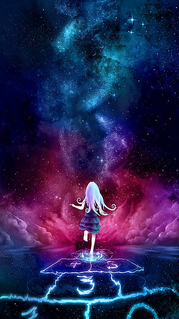 Celestial Hopscotch: Anime Girl Sky Magic , sky, Anime, girl, anime girl, Sky Anime HD phone wallpaper