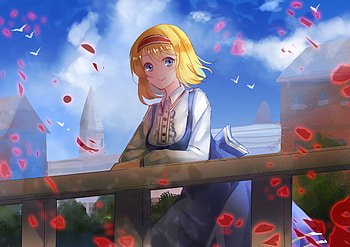 Cute, Touhou, Alice Margatroid, anime girl, art HD wallpaper