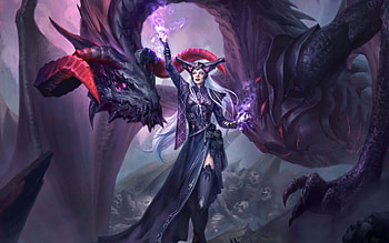 Dragon Fantasy Women, Women, Dragon, CG, Fantasy HD wallpaper