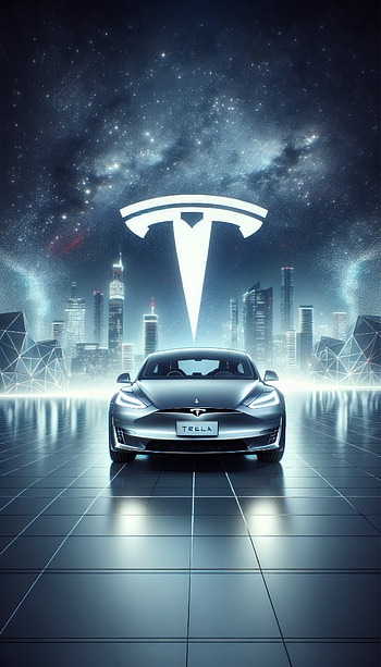 Tesla Futuristic Cityscape, futuristic, cityscape, logo HD phone wallpaper