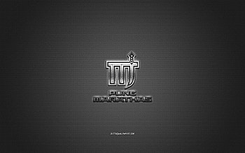 Pune Marathas, Indian american football club, white logo, white carbon fiber background, EFLI, american football, Elite Football League of India, Pune, India, Pune Marathas logo HD wallpaper