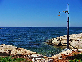Shoreline Shower, sky, water, shower, ocean HD wallpaper