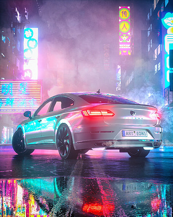 Cars, Reflection, Shine, Light, Car, Machine, Neon HD phone wallpaper