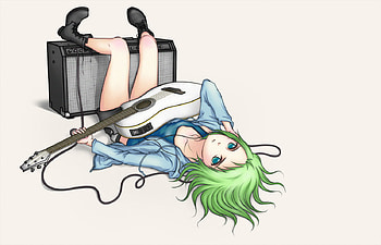 GUMI!!!, guitar, girl, vocaloid, amplifier HD wallpaper