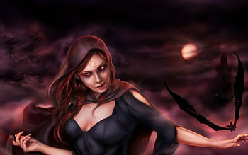 Vampire lady, night, moon, vampire, woman HD wallpaper