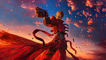 Vash The Stampede From Trigun, vash-the-stampede, anime-boy, anime, artist, artwork, digital-art, ai HD wallpaper