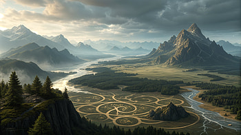 Majestic Fantasy Landscape - Stunning Ultra, fantasy landscape, landscape, mountain, river, valley HD wallpaper