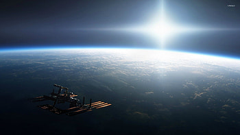 International Space Station orbiting Earth HD wallpaper