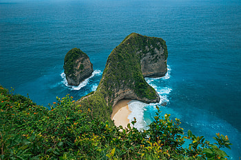 Nature, Sea, Rock, Precipice, Break, Vegetation, Cliff HD wallpaper