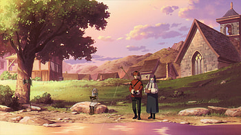 Fishing By The River., Frieren (Frieren: Beyond Journey's End), Fern (Frieren: Beyond Journey's End), Stark (Frieren: Beyond Journey's End) HD wallpaper