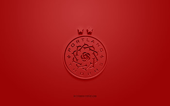 Portland Thorns FC, creative 3D logo, red background, NWSL, 3d emblem, American soccer club, Louisville, USA, 3d art, soccer, Portland Thorns FC 3d logo HD wallpaper