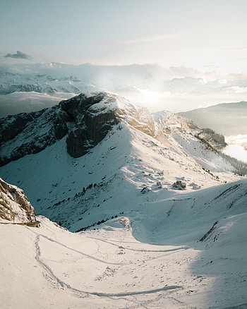 Landscape, Winter, Nature, Mountains, Snow, View From Above HD phone wallpaper