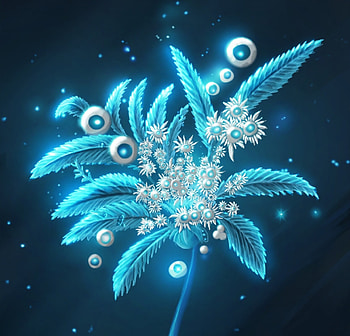 Palm tree, white, art, fantasy, ahmx, surreal, blue, winter, alromeadheen, messier HD wallpaper