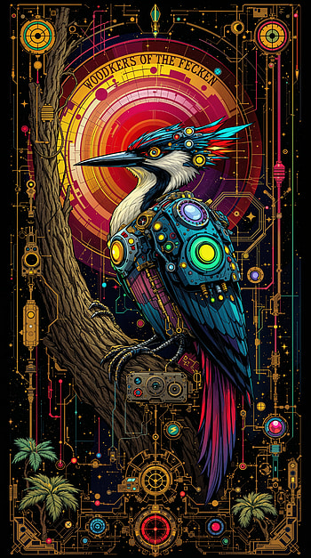 Cosmic Mecha Woodpecker — , cyborg HD phone wallpaper