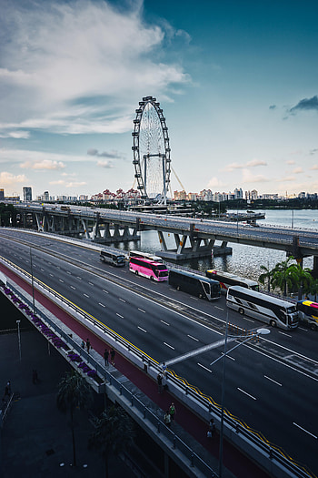 Cities, City, Road, Ferris Wheel HD phone wallpaper