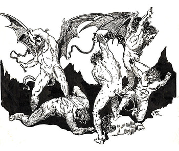 Demons, torture, hell, men HD wallpaper
