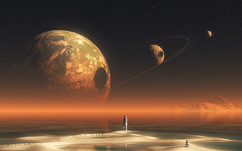Another Earth, girl, earth, fantasy, another HD wallpaper