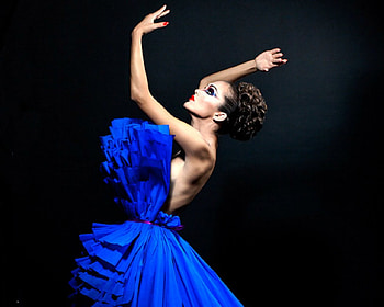 Fashion model, blue, fashion, pose, model, dress, woman HD wallpaper