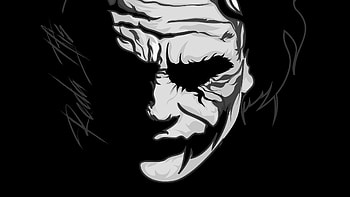 Joker Monochrome, joker, superheroes, supervillain, artwork, behance HD wallpaper