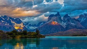 Preview landscape, argentina, mountain, lake, patagonia, clouds, nature HD wallpaper