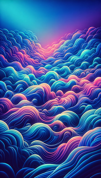 Vibrant Neon Wave, wave, Abstract, colorful, Digital Art HD phone wallpaper