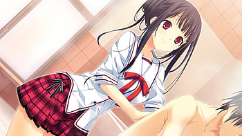 The Masseuse, anime, pretty, cute, girl, black hair, Masseuse HD wallpaper