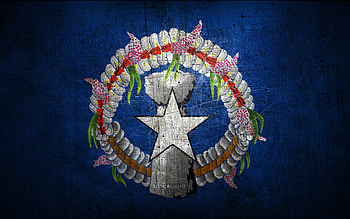 Northern Mariana Islands metal flag, grunge art, oceanian countries, Day of Northern Mariana Islands, national symbols, Northern Mariana Islands flag, metal flags, Flag of Northern Mariana Islands, Oceania, Northern Mariana Islands HD wallpaper