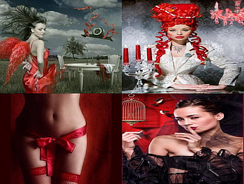 flirty red, passion, flirty, collage, red HD wallpaper