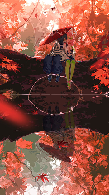Mitsuri & Obanai — Demon Slayer Autumn, Mitsuri Kanroji, Obanai Iguro, Anime, Demon Slayer: Kimetsu no Yaiba HD phone wallpaper