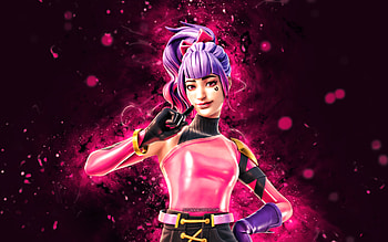 Tracy Trouble, , purple neon lights, Fortnite Battle Royale, Fortnite characters, Tracy Trouble Skin, Fortnite, Tracy Trouble Fortnite HD wallpaper